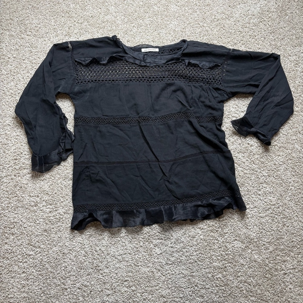 Isabel Marant Etoile Chay Striped Lattice Inset Blouse